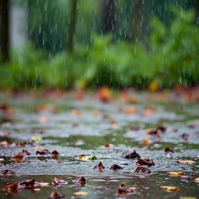 المطر يهطل بلطف على الأرض في المنام