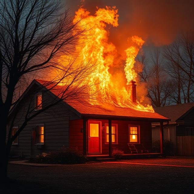 الحريق في المنزل في المنام