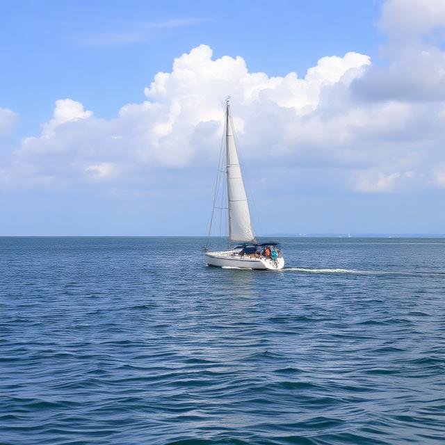القارب يبحر بسلام على الماء في المنام