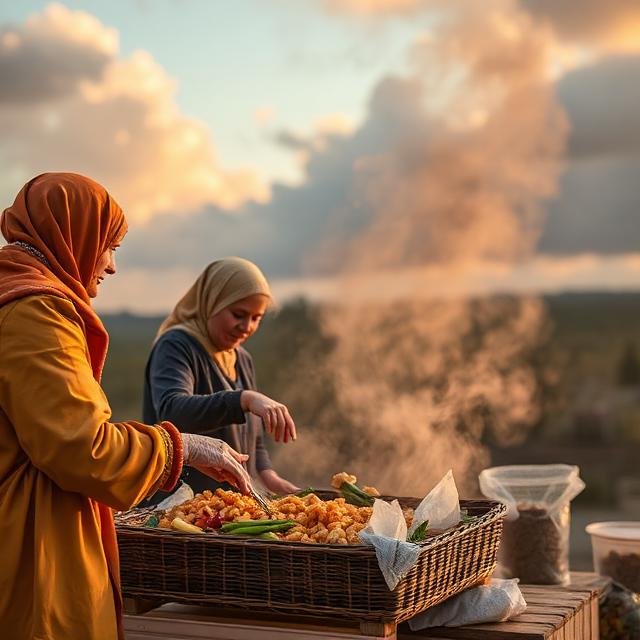 توزيع الطعام في المنام